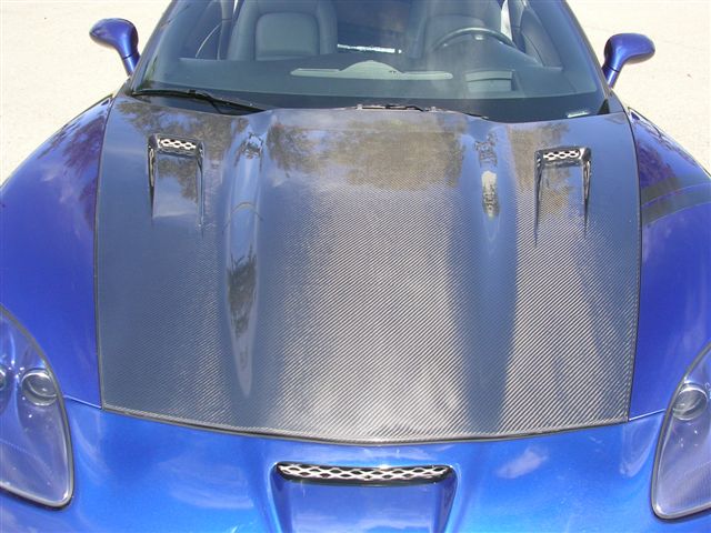 Chevy Corvette C6 Carbon Fiber Violator Supercharger Hood, Carbon Fiber, Will No